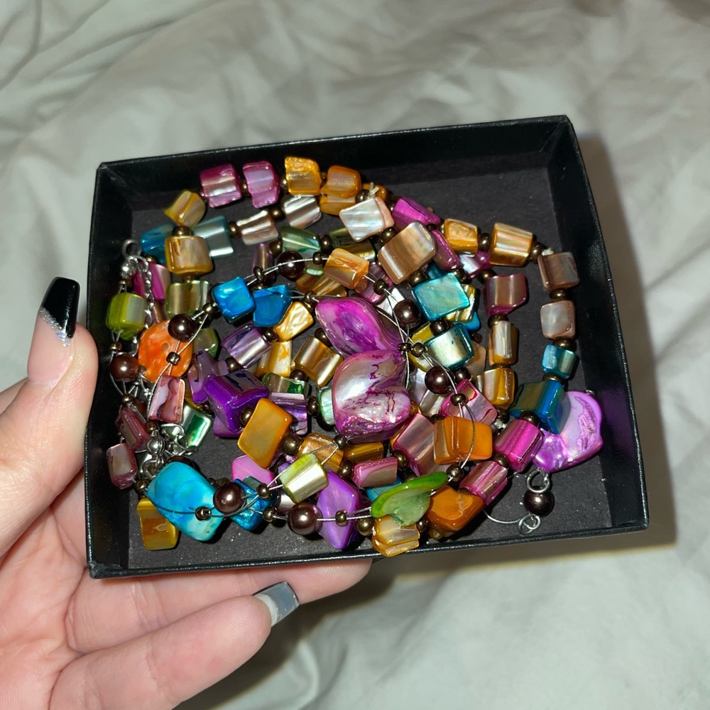 Bracelet, earrings and necklace set